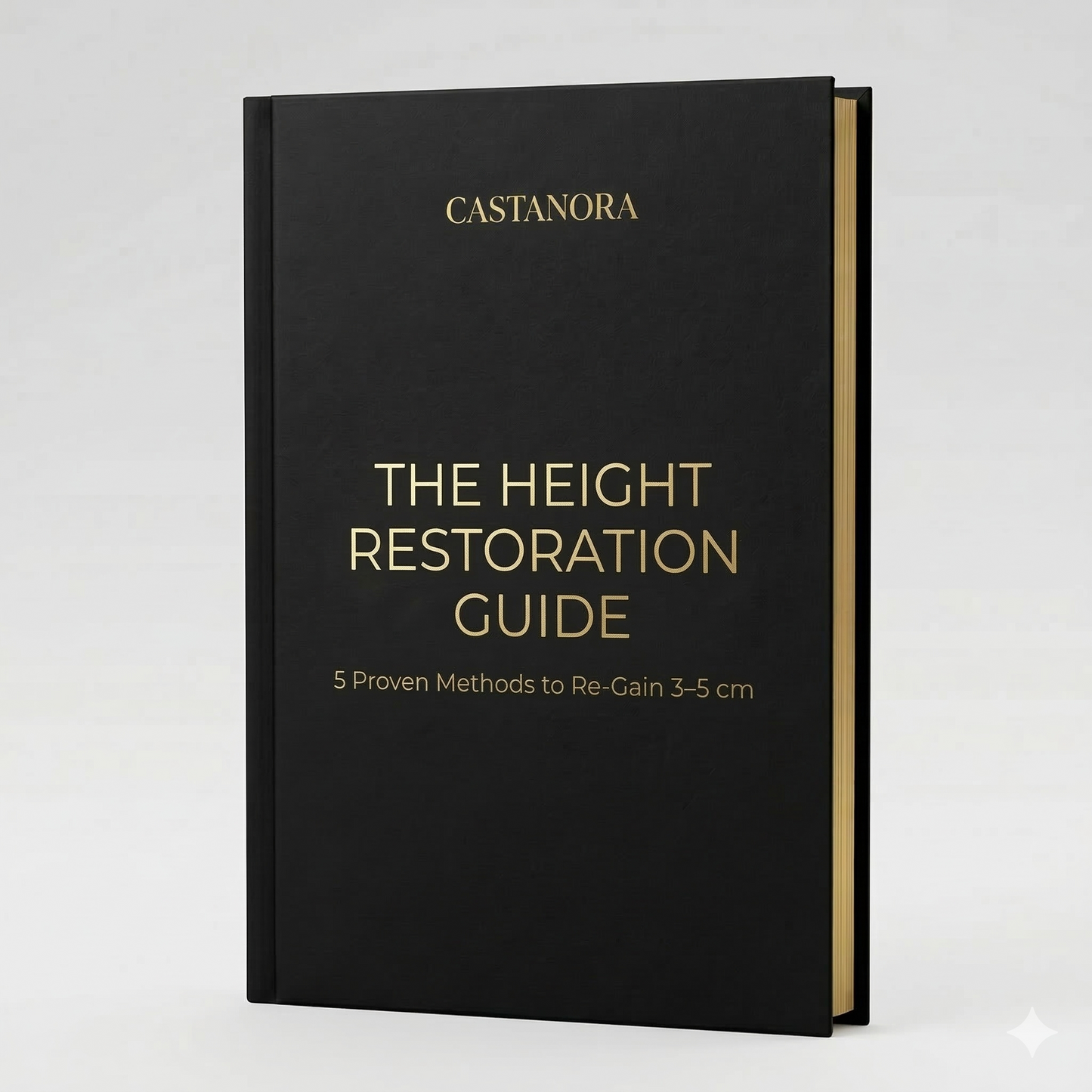 Black book titled 'The Height Restoration Guide' by Castanora on a white background