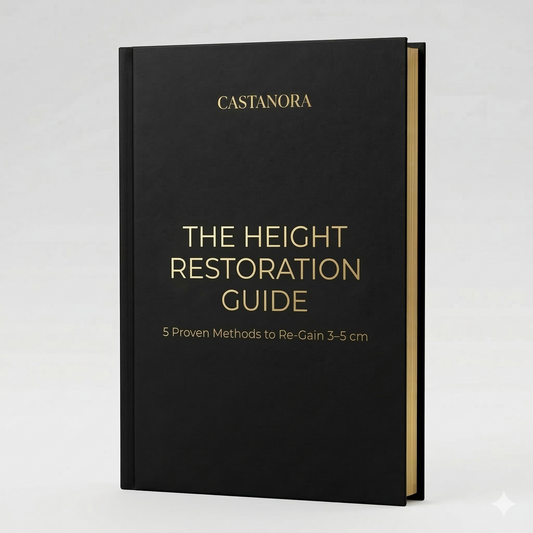 Black book titled 'The Height Restoration Guide' by Castanora on a white background